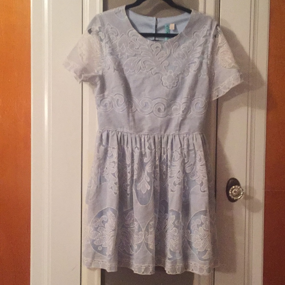 Baby blue lace dress size Large